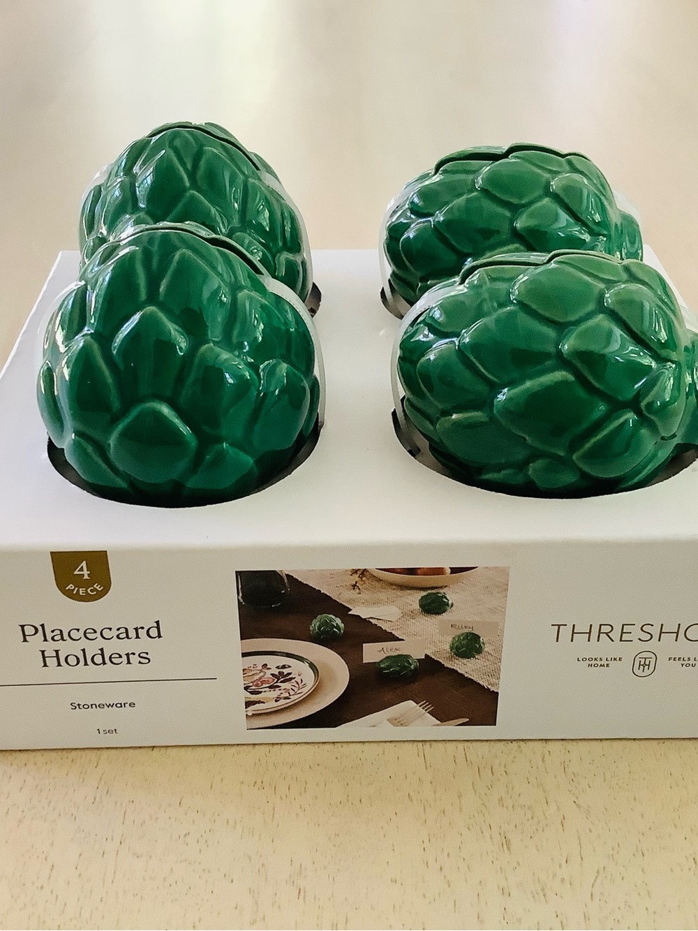 Threshold 4pk Artichoke Stoneware Placecard Holders